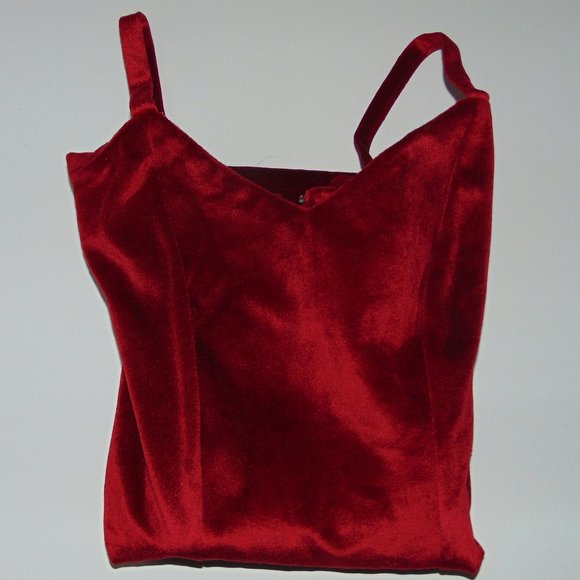 Red Velvet Dress with Crop Bolero Jacket - Size 5/6 - Picture 5 of 7